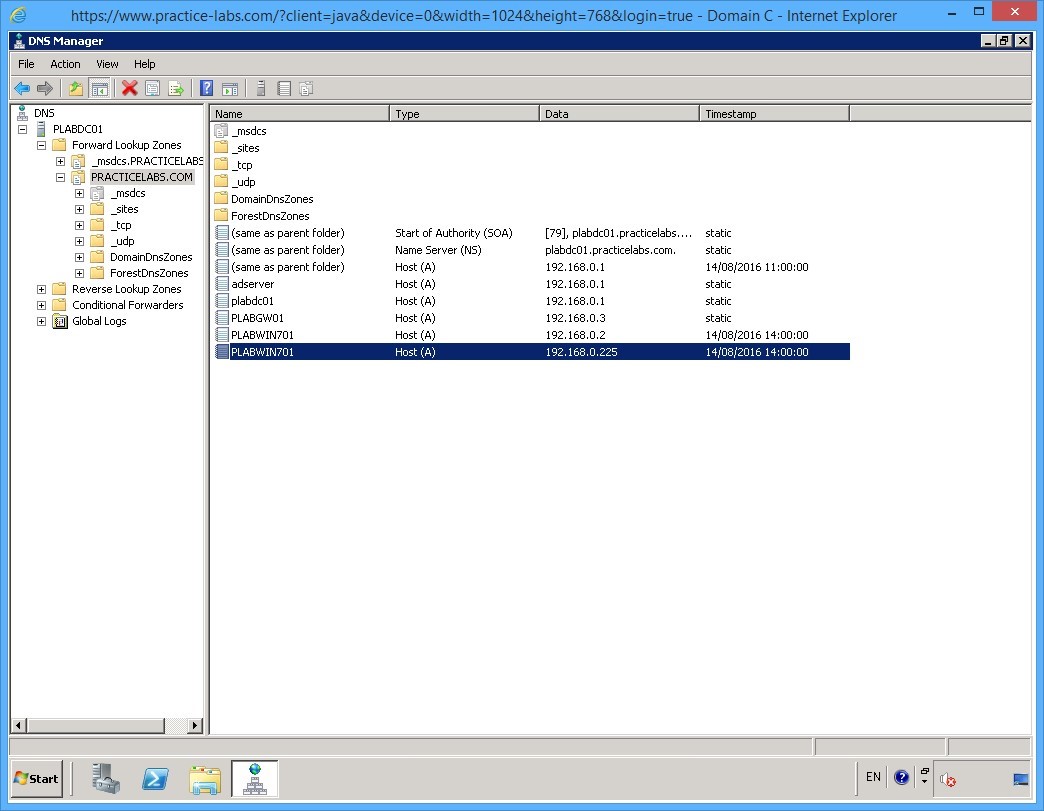 Practice Labs screenshot.